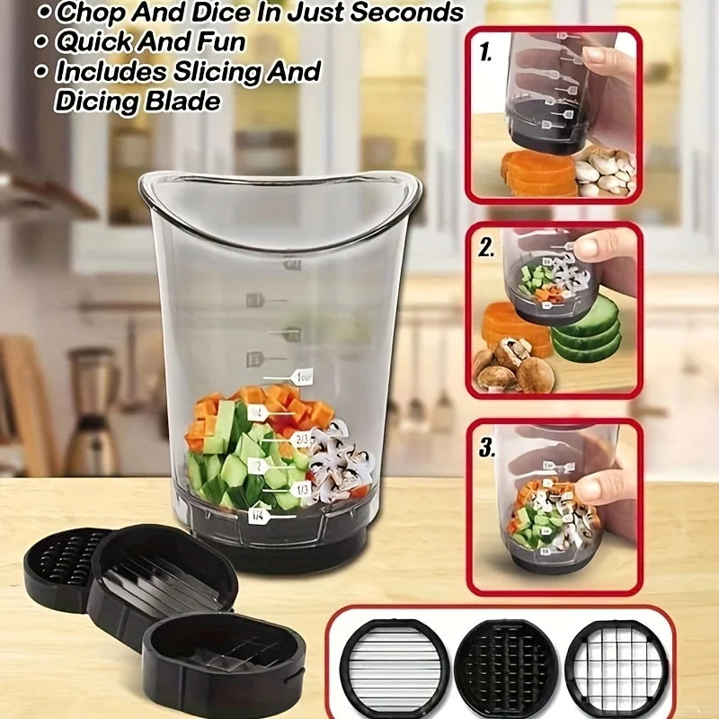 Vegetable & Fruit Slicer Cup — Multi-Function Food Cutter & Salad Maker