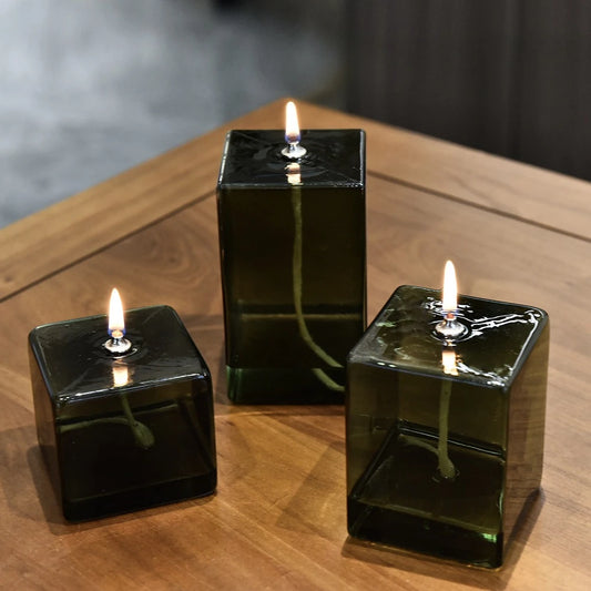 Glass Candle Holder – Decorative Oil Lamp for Home