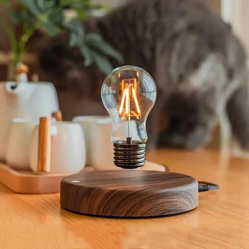 Levitating Moon Lamp | 3-Color LED Floating Night Light with Wooden Base