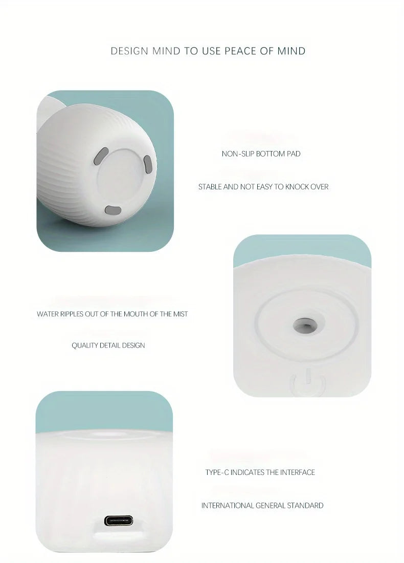 Anti-Gravity Water Droplet Humidifier with LED Night Light | 600ml