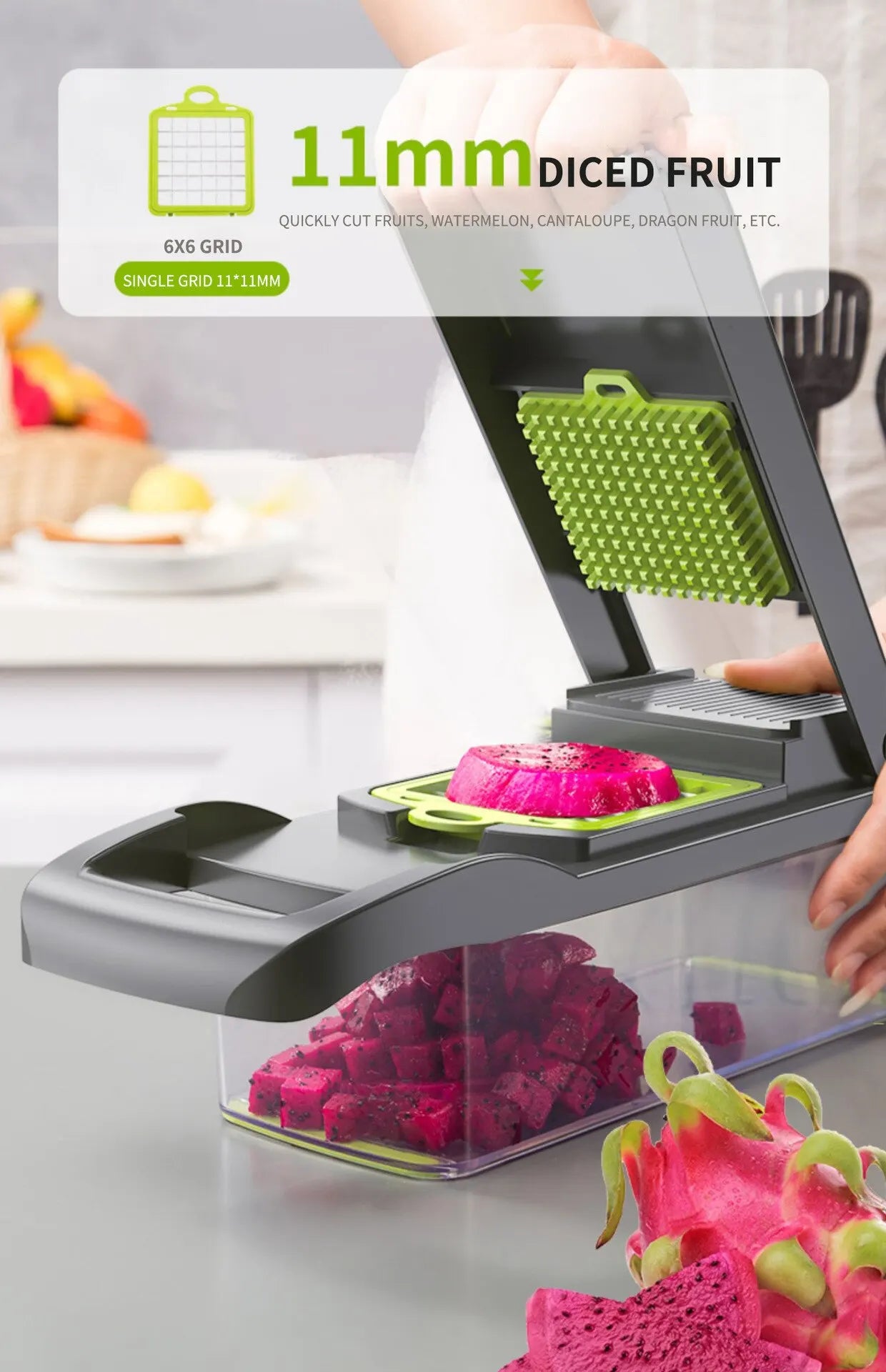 12-in-1 Vegetable Slicer & Grater — Multifunctional Chopper with Basket