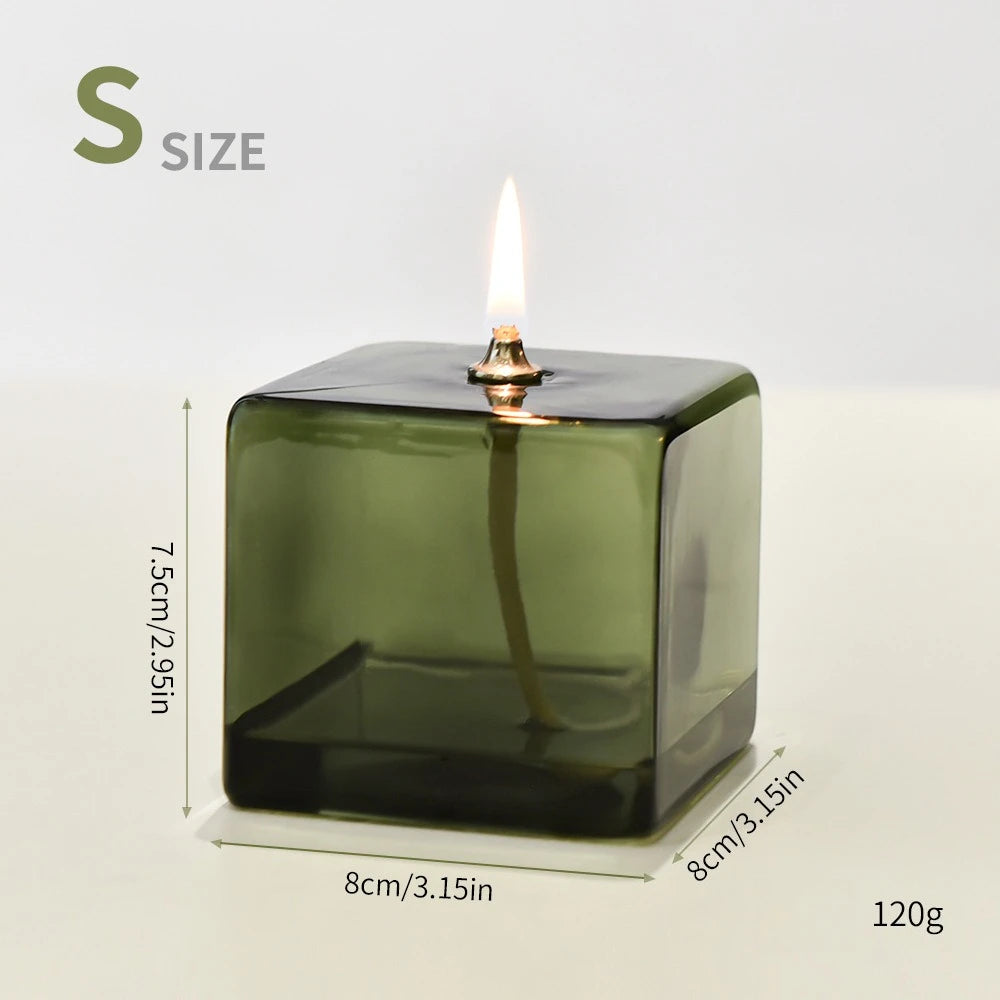 Glass Candle Holder – Decorative Oil Lamp for Home