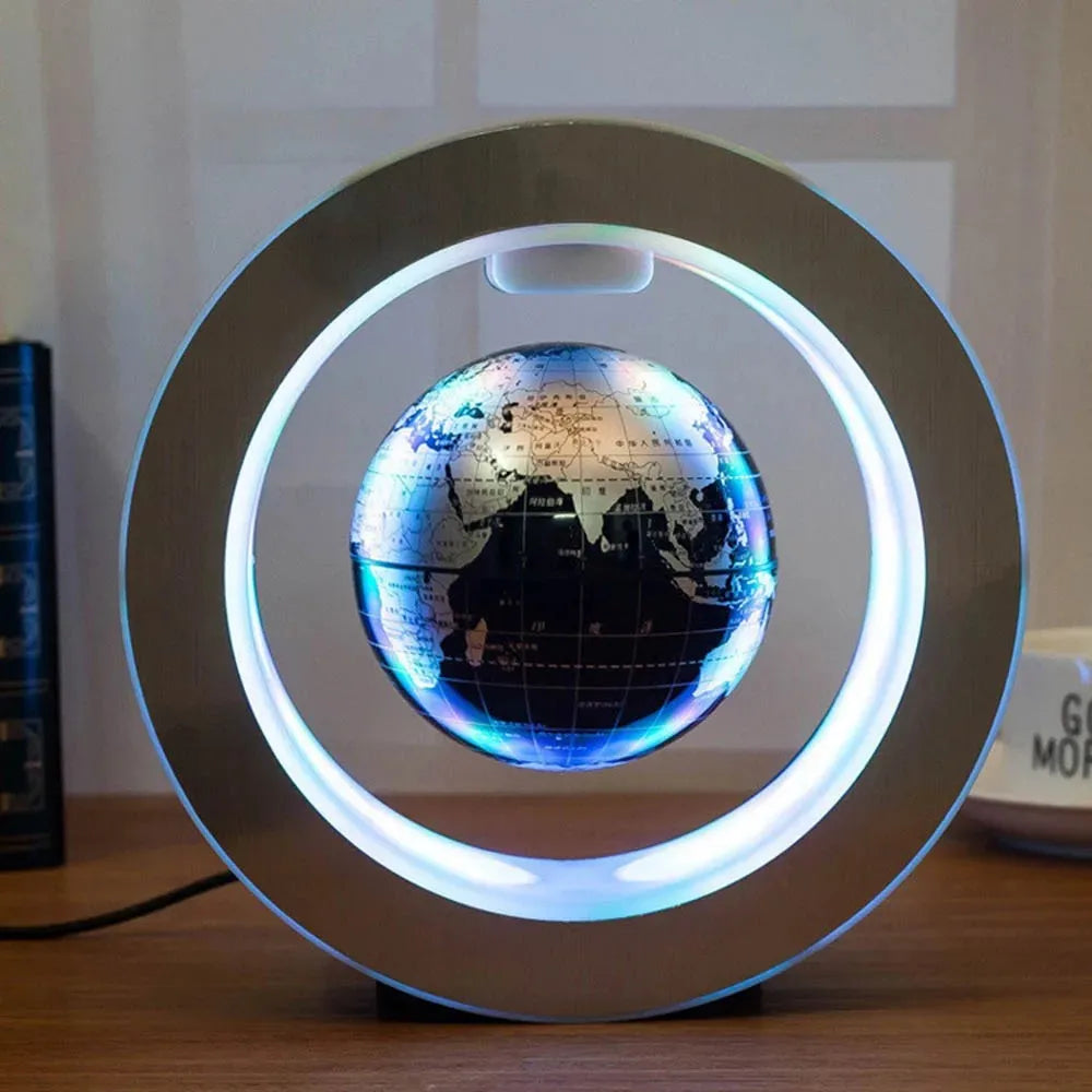 Levitating Globe Lamp – Magnetic Floating World Map with LED Light