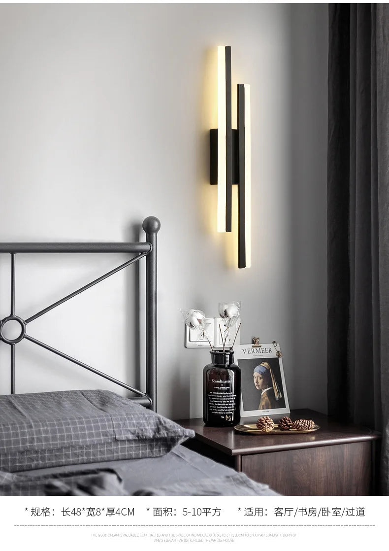 LED Wall Sconce — Copper Pipe & Acrylic Shade, Bedroom & Living Room