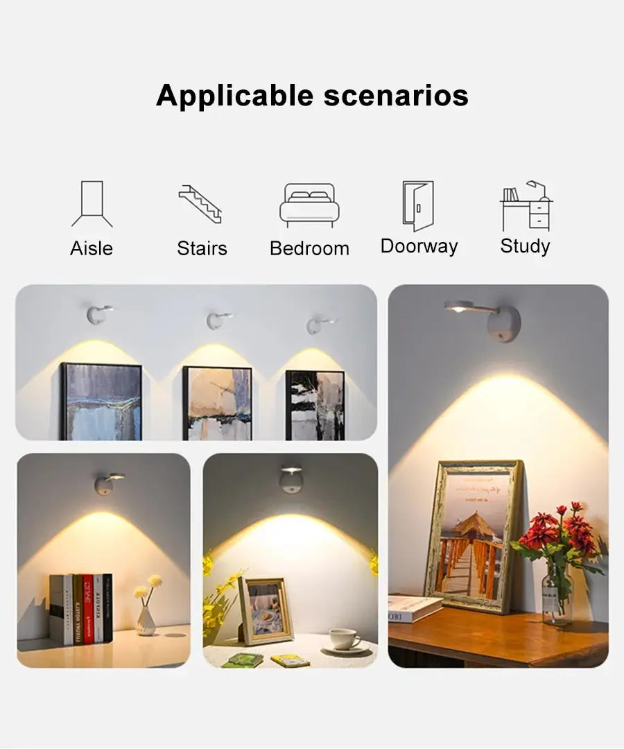Motion Sensor Wall Lamp — USB LED, Wireless, Kitchen & Bedroom