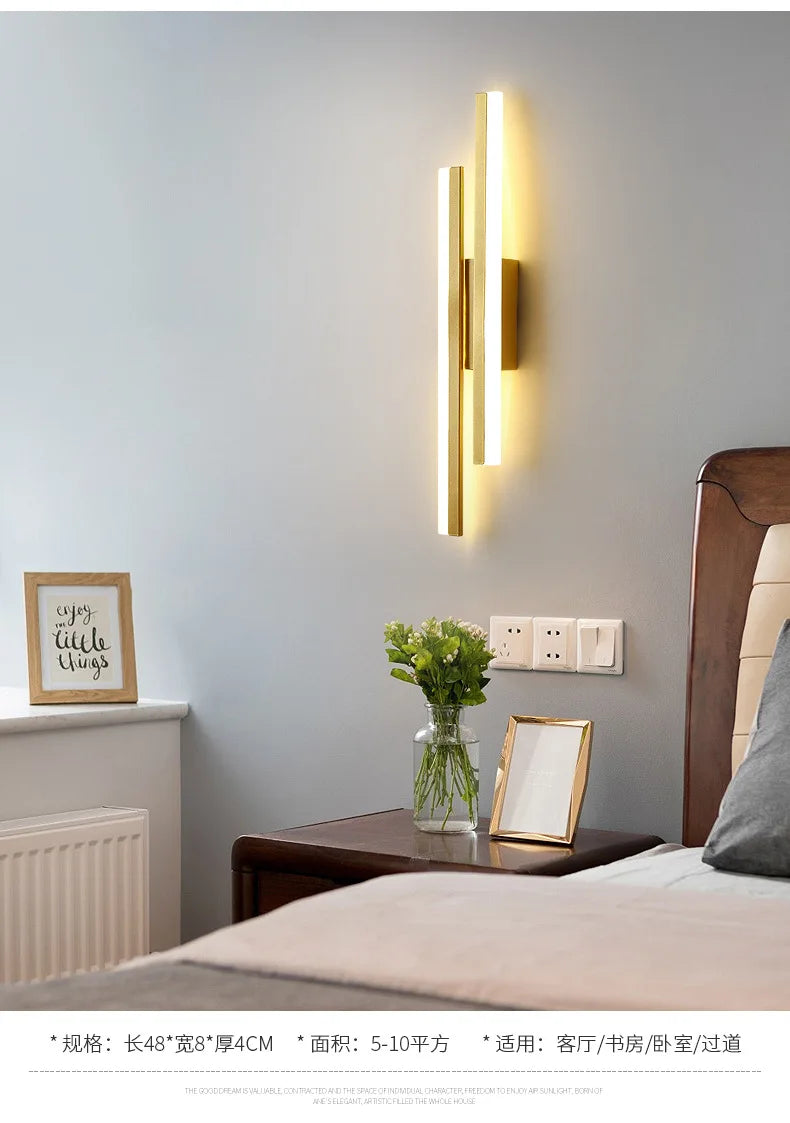 LED Wall Sconce — Copper Pipe & Acrylic Shade, Bedroom & Living Room