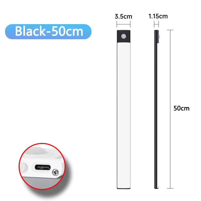 Motion Sensor Night Light — USB Rechargeable, Wireless, Under Cabinet