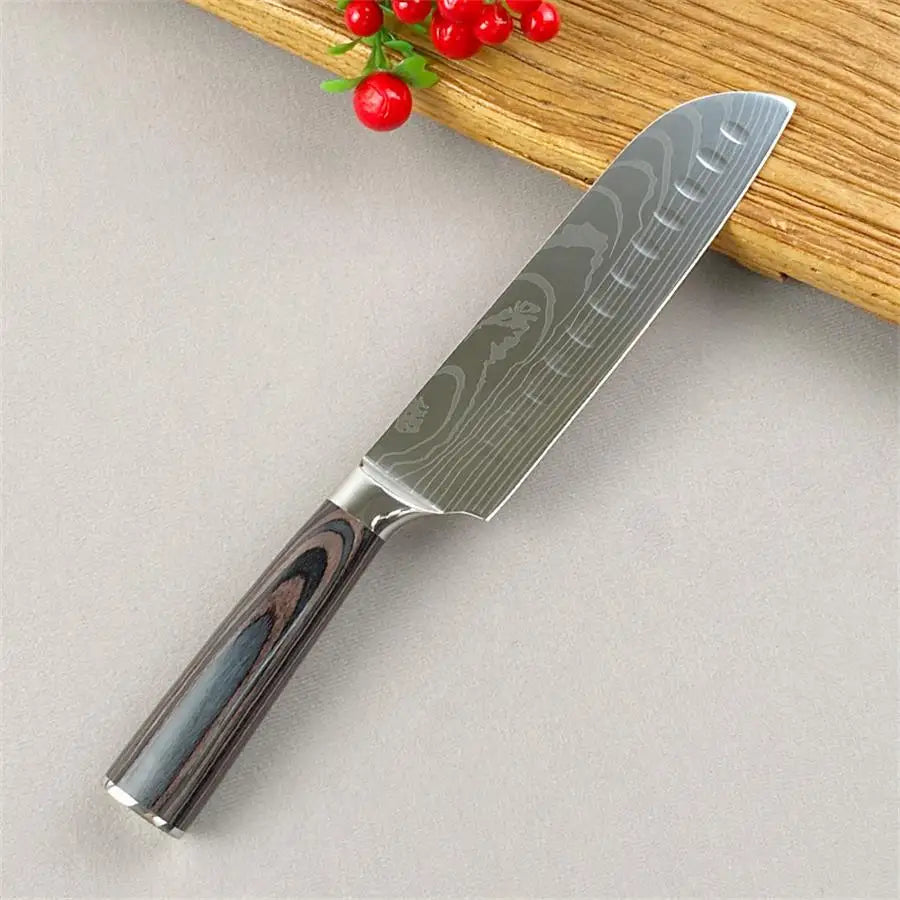 4-Piece Damascus Kitchen Knife Set — Pakkawood Handle, Stainless Steel