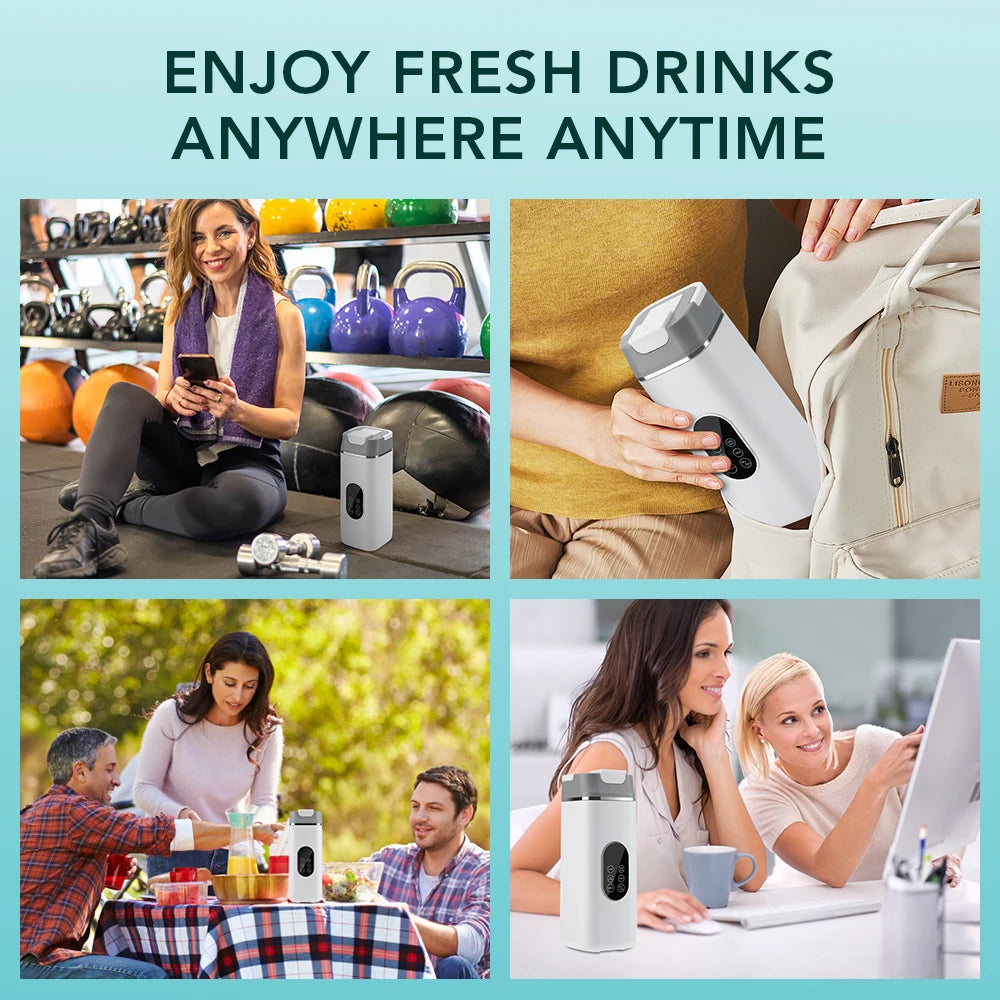 Portable Blender Juicer – 6 Blades, USB Charge, Travel