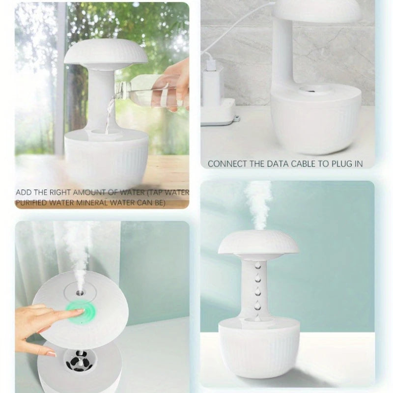 Anti-Gravity Water Droplet Humidifier with LED Night Light | 600ml