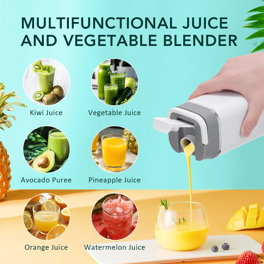 Portable Blender Juicer – 6 Blades, USB Charge, Travel