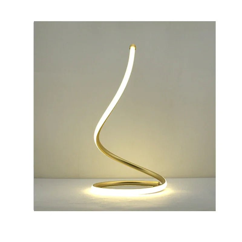 Spiral LED Table Lamp – Touch Dimmable, Bedroom & Office
