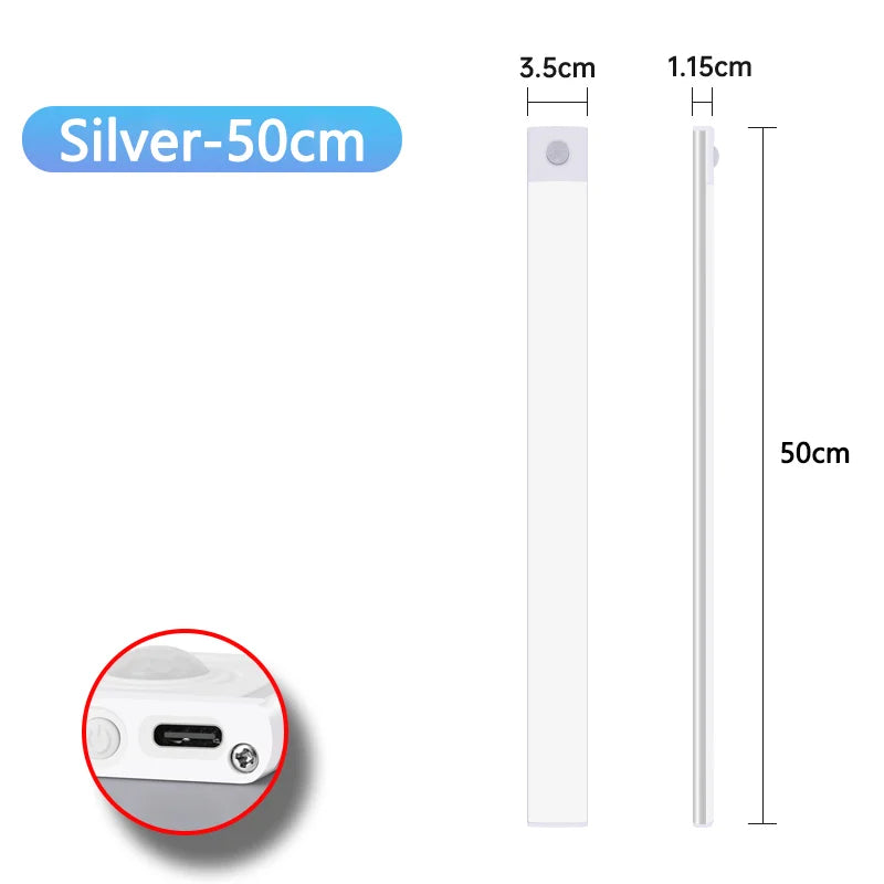 Motion Sensor Night Light — USB Rechargeable, Wireless, Under Cabinet