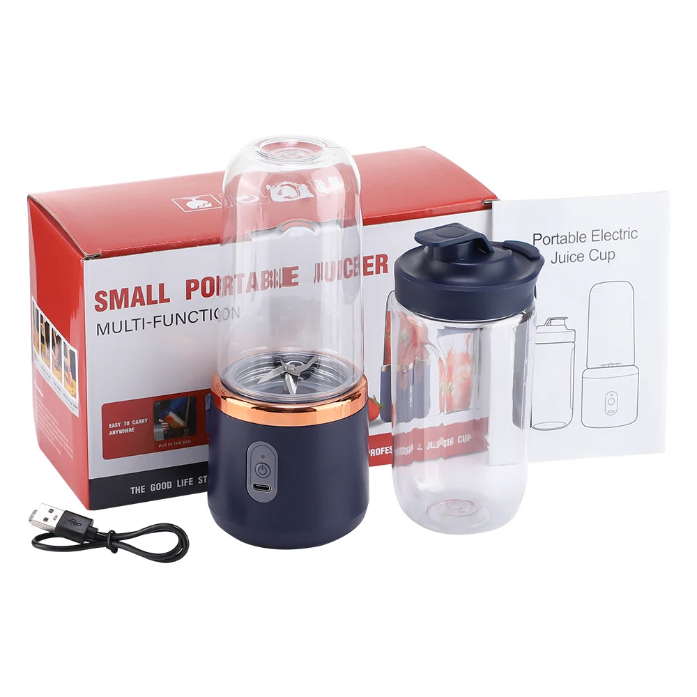 Portable Blender Juicer – 6 Blades, USB Charge, Travel
