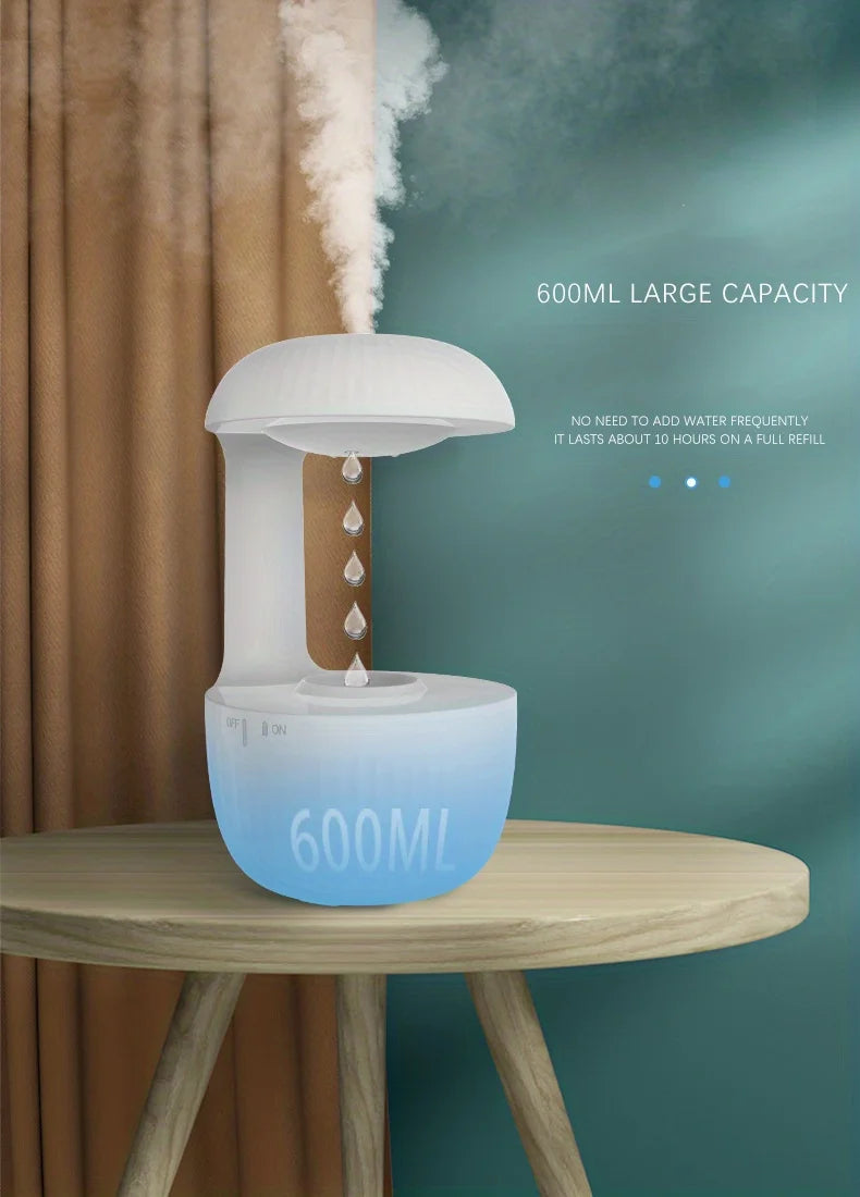 Anti-Gravity Water Droplet Humidifier with LED Night Light | 600ml