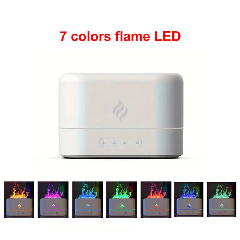 7-Color Fire Flame Humidifier & Aroma Diffuser with LED | USB