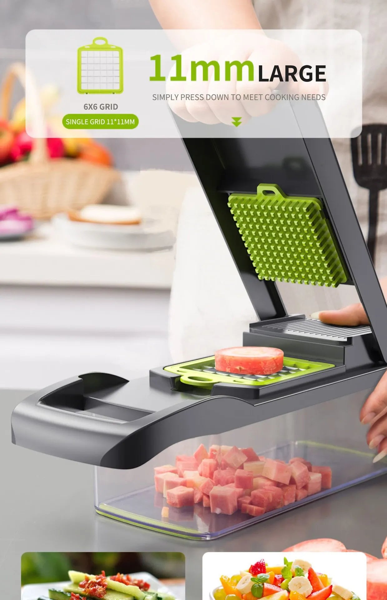 12-in-1 Vegetable Slicer & Grater — Multifunctional Chopper with Basket