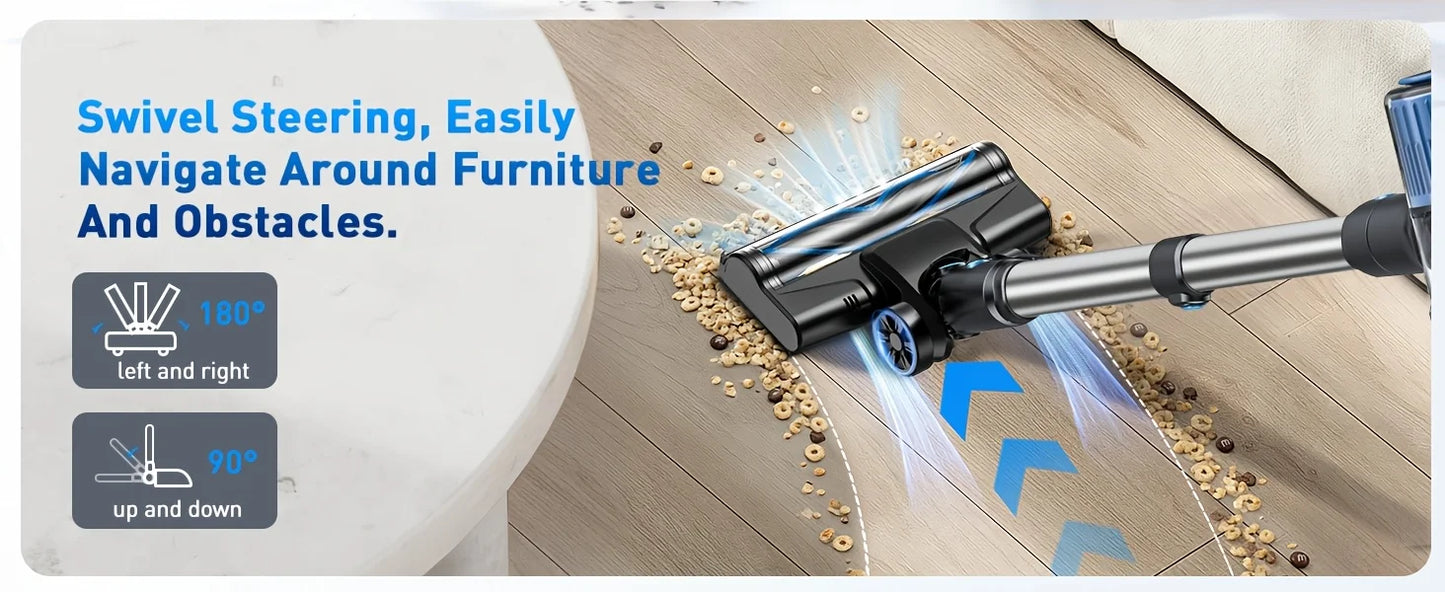 Cordless Vacuum Cleaner 55Kpa – 8-in-1, 45 Min Battery