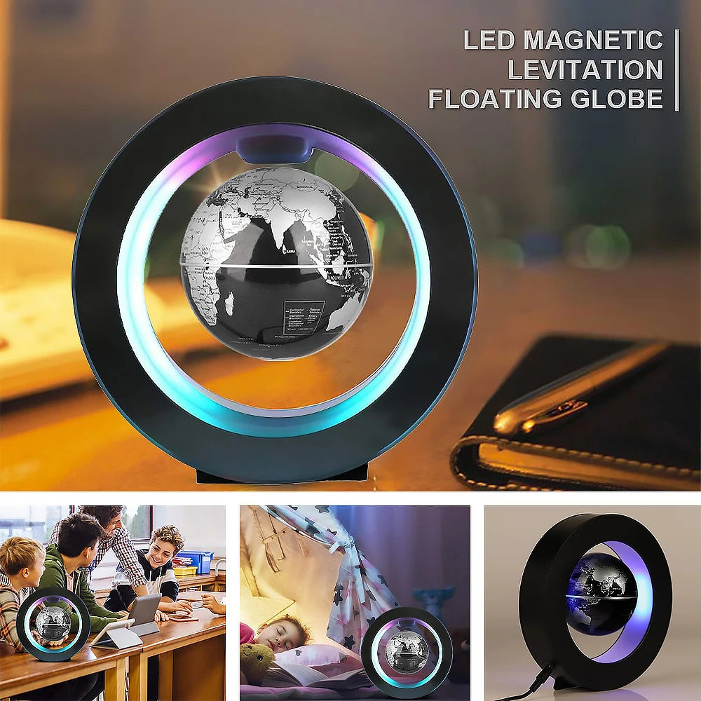 Levitating Globe Lamp – Magnetic Floating World Map with LED Light