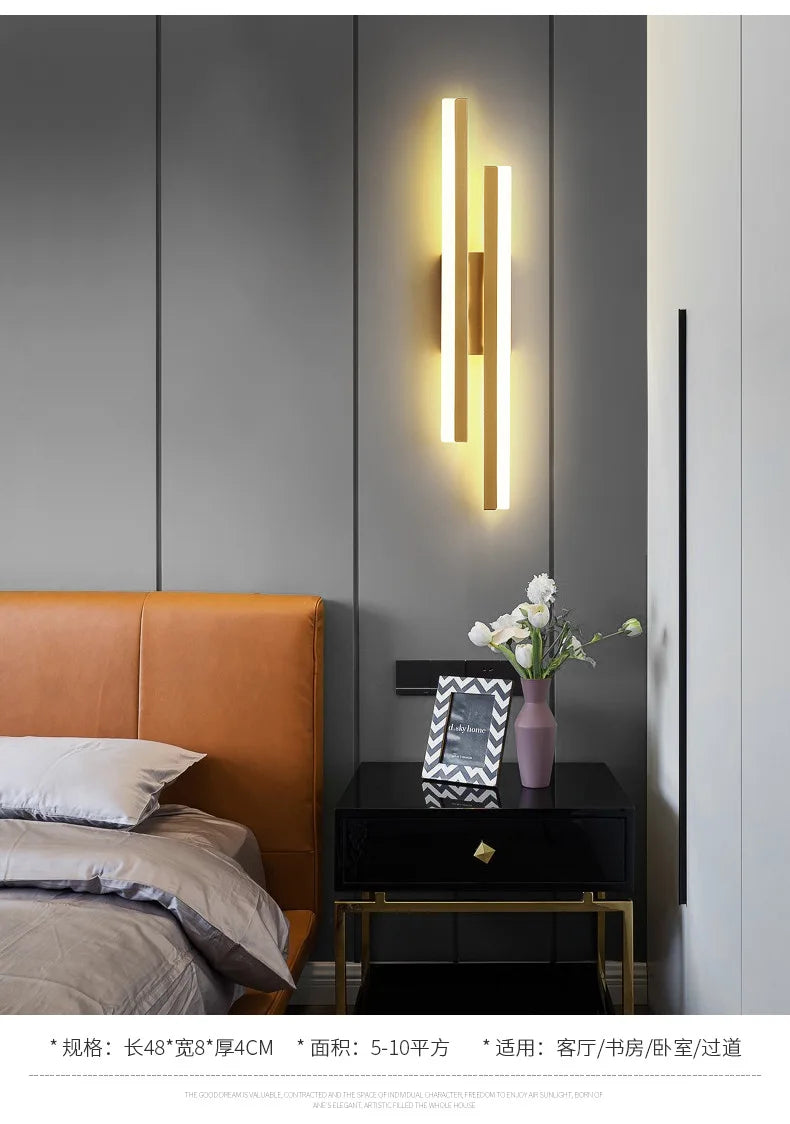 LED Wall Sconce — Copper Pipe & Acrylic Shade, Bedroom & Living Room