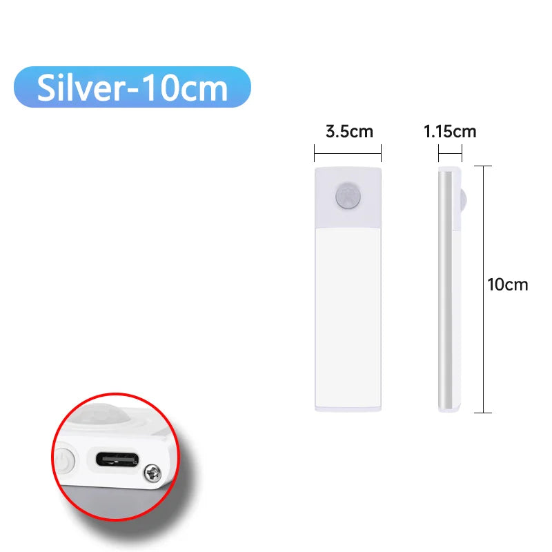 Motion Sensor Night Light — USB Rechargeable, Wireless, Under Cabinet