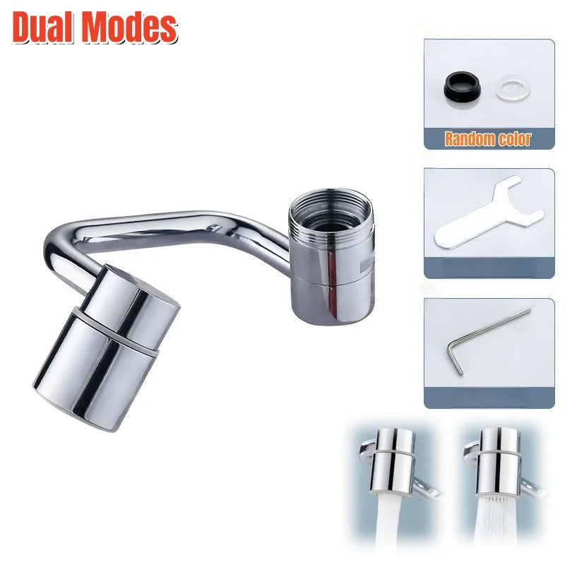 1080° Swivel Faucet Extender with Splash Filter – Dual & Single Flow Mode