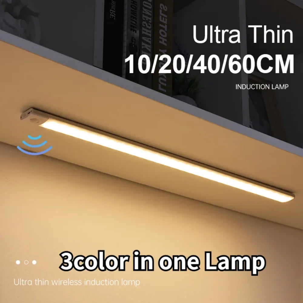 Motion Sensor Night Light — USB Rechargeable, Wireless, Under Cabinet