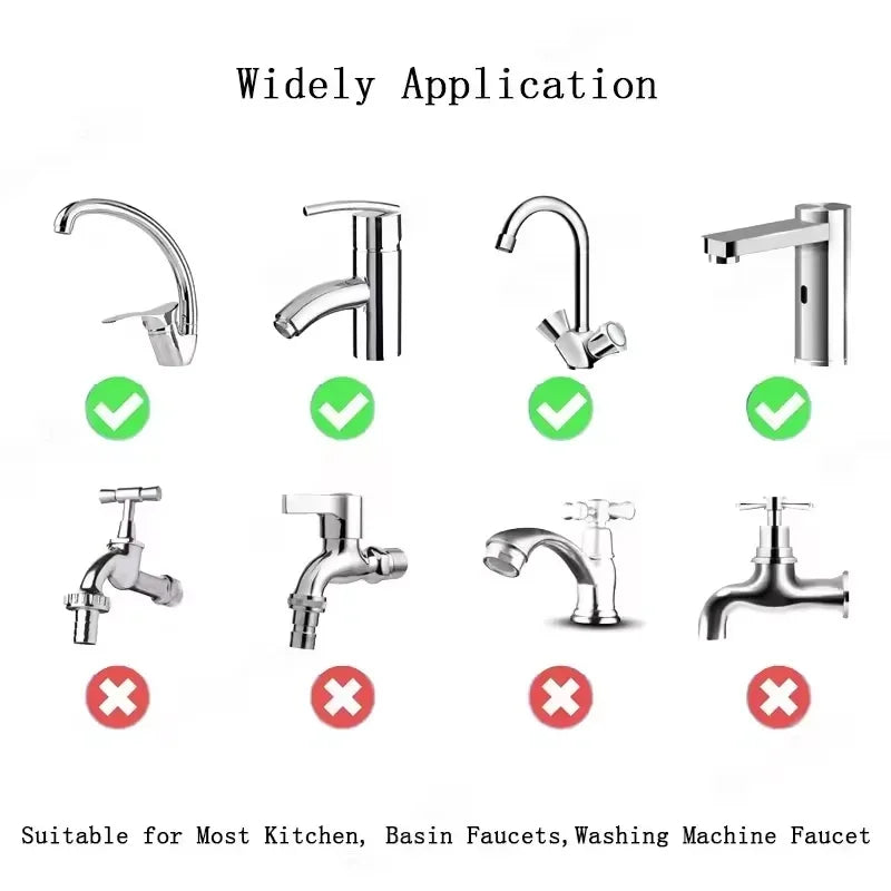1080° Swivel Faucet Extender with Splash Filter – Dual & Single Flow Mode