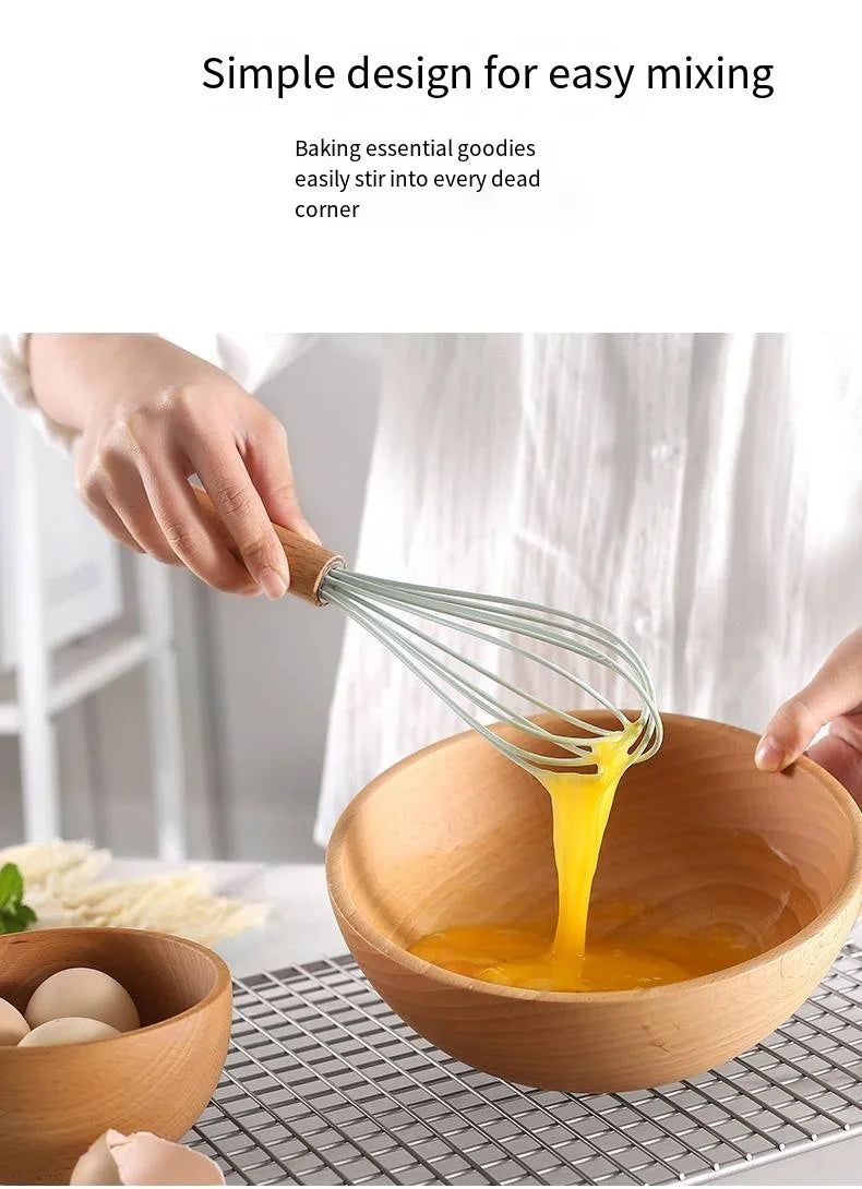12-Piece Silicone Kitchen Utensil Set — Wooden Handle, Heat-Resistant, Non-Stick
