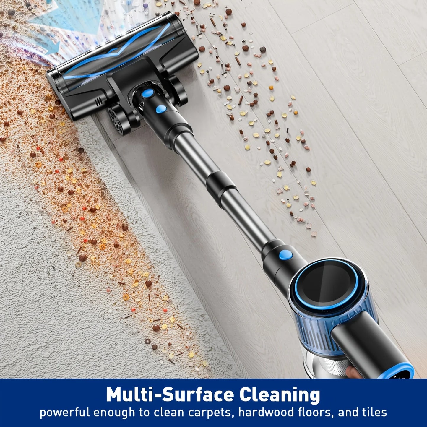 Cordless Vacuum Cleaner 55Kpa – 8-in-1, 45 Min Battery