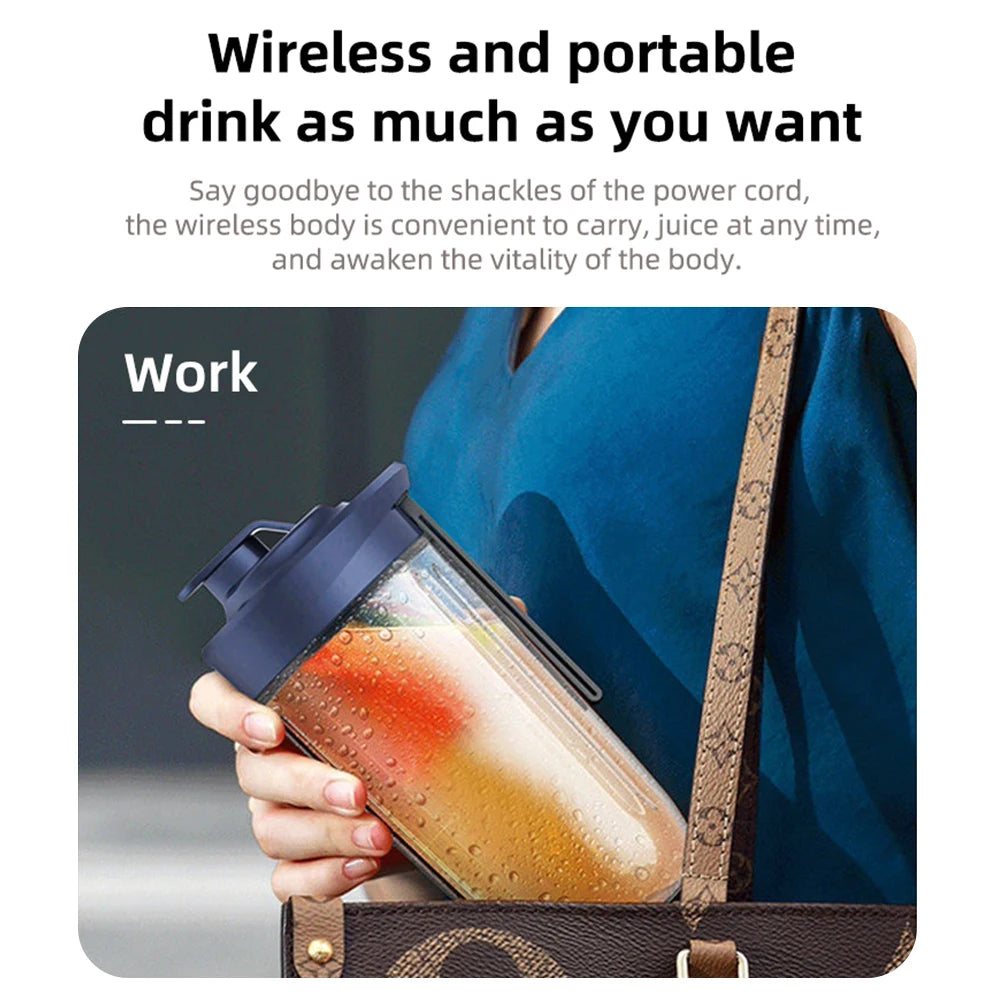Portable Blender Juicer – 6 Blades, USB Charge, Travel