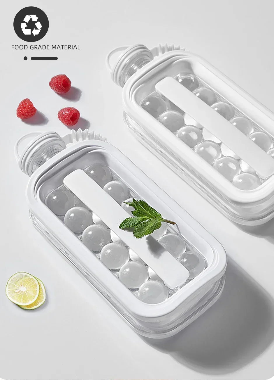 2-in-1 Ice Ball Maker Bottle – Foldable Water Bottle with Ice Mold