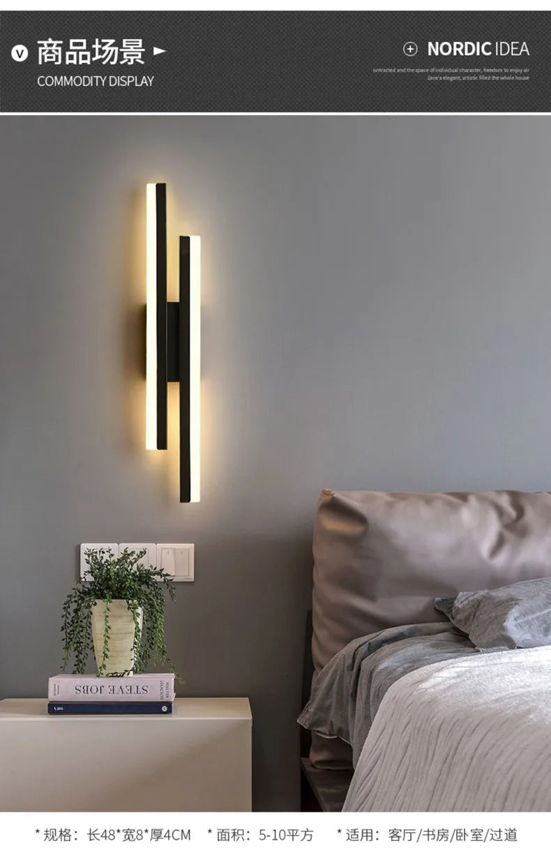LED Wall Sconce — Copper Pipe & Acrylic Shade, Bedroom & Living Room