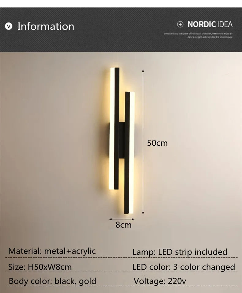 LED Wall Sconce — Copper Pipe & Acrylic Shade, Bedroom & Living Room