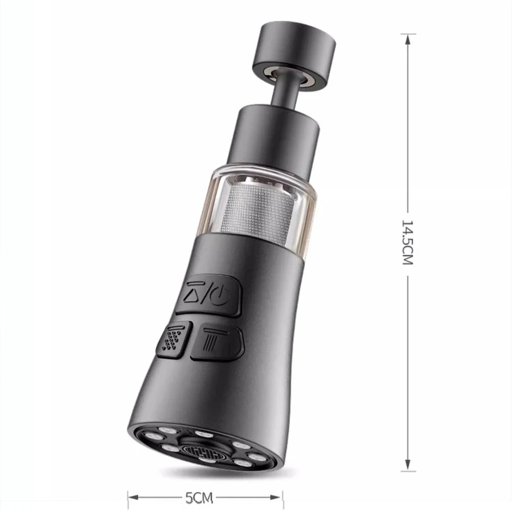 360° Rotating Kitchen Faucet Aerator | 3-Mode Splash Filter & Bubbler