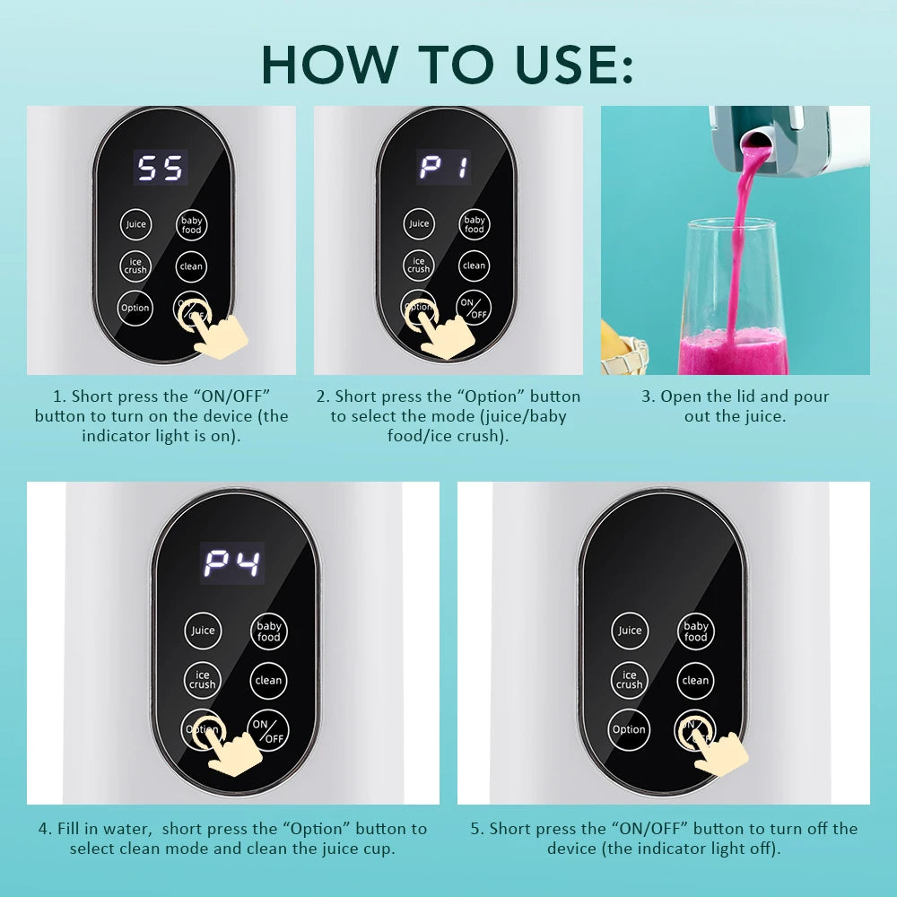 Portable Blender Juicer – 6 Blades, USB Charge, Travel