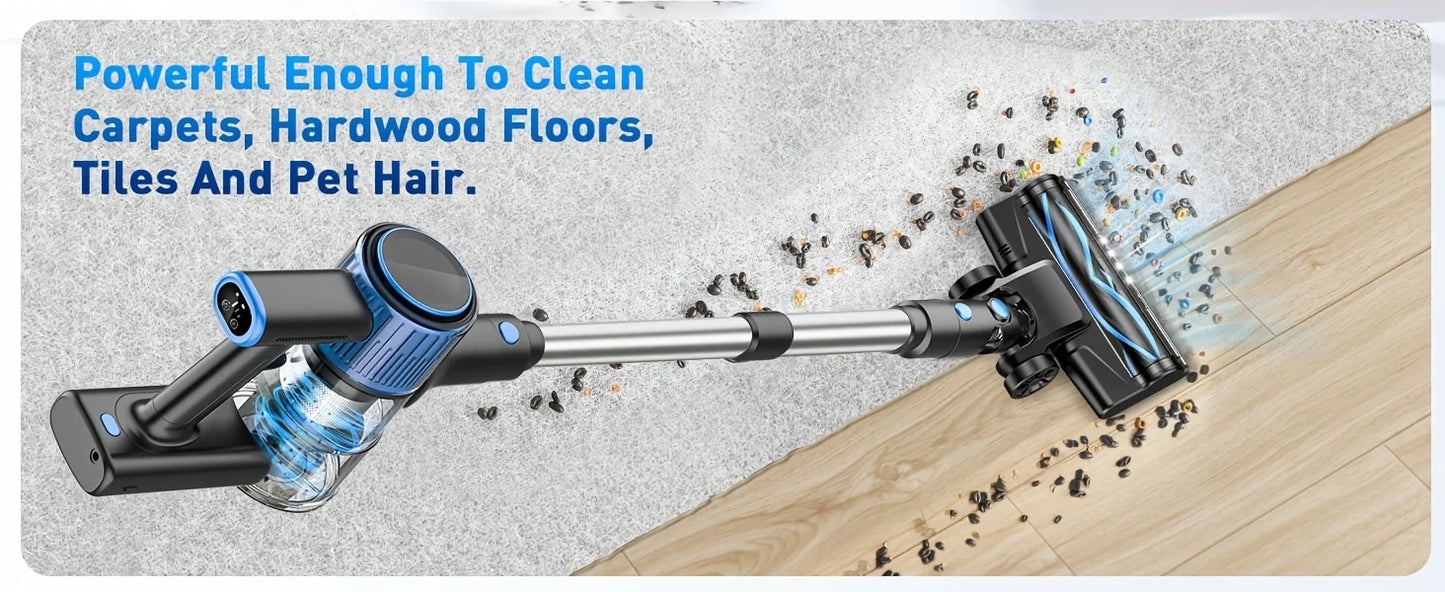 Cordless Vacuum Cleaner 55Kpa – 8-in-1, 45 Min Battery