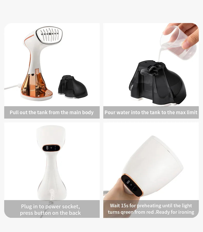 Handheld Steam Iron – 1800W, Touch Screen, Fast Heat-Up