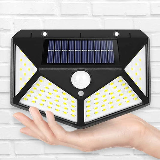 Solar Security Spotlight — 100 LED PIR Motion Sensor, Waterproof, Outdoor