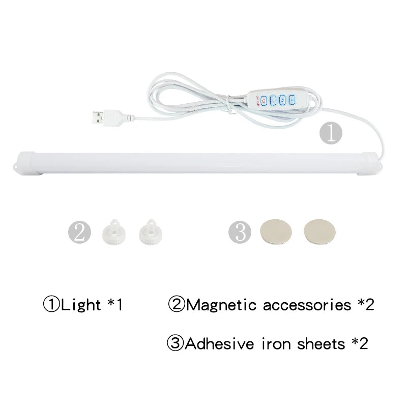 LED Under Cabinet Light — USB Dimmable, 3 Colors, Magnetic Mount