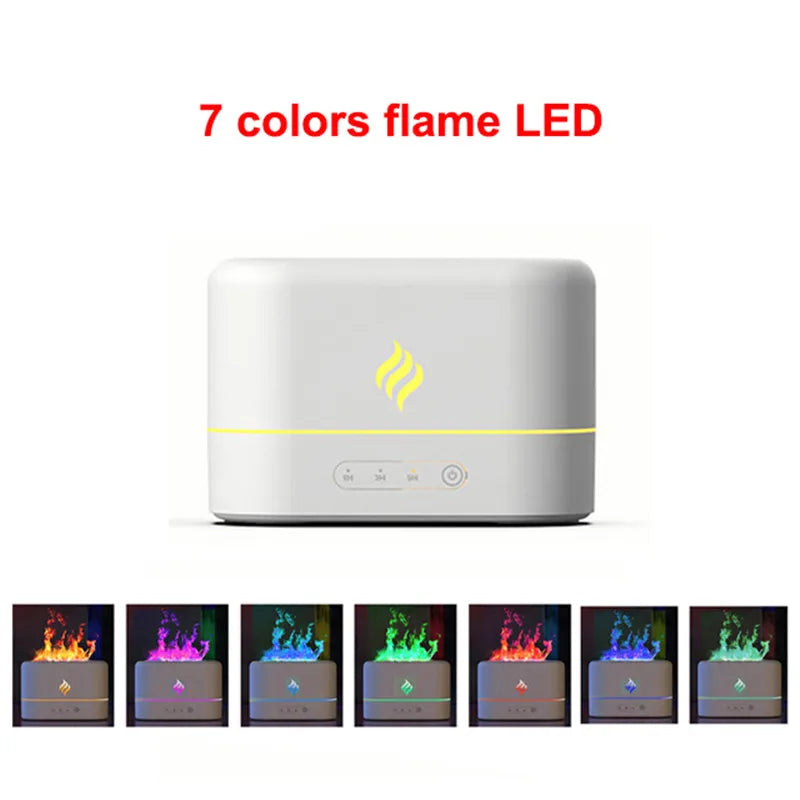 7-Color Fire Flame Humidifier & Aroma Diffuser with LED | USB