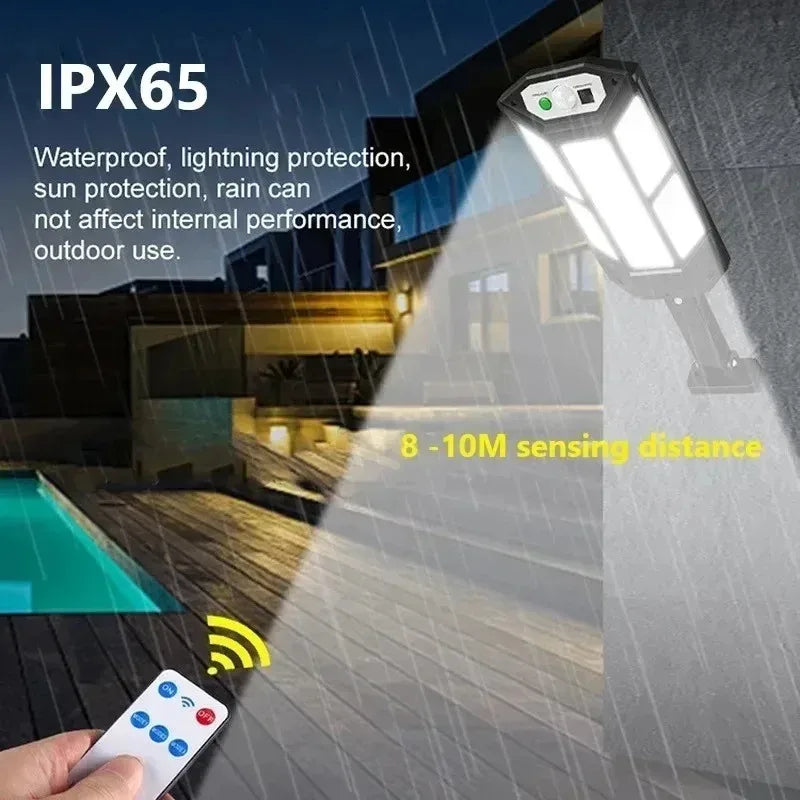 Solar Outdoor Floodlight — 15000LM, Motion Sensor, IP65 Waterproof