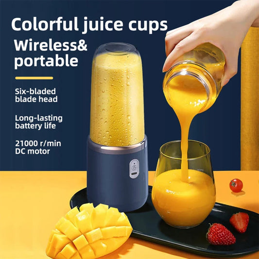 Portable Blender Juicer – 6 Blades, USB Charge, Travel