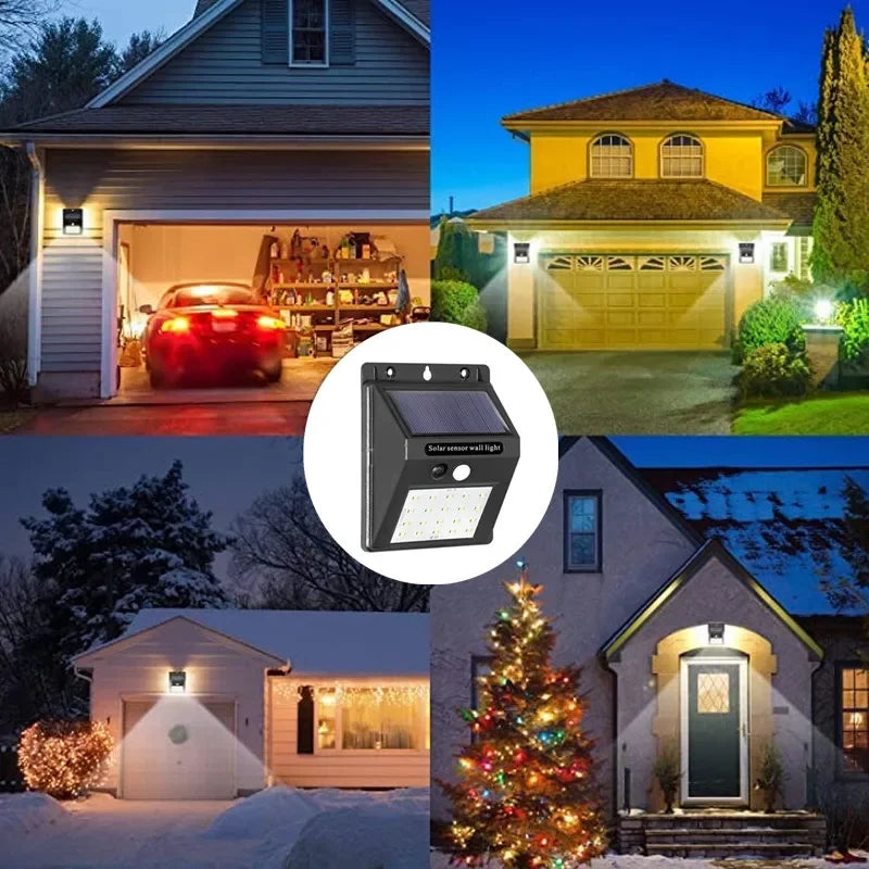Solar Garden & Porch Light — 20-40 LED, 3 Modes, Motion Sensor, Waterproof