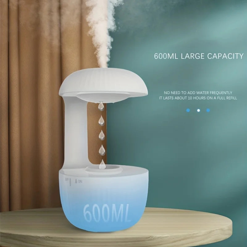 Anti-Gravity Water Droplet Humidifier with LED Night Light | 600ml