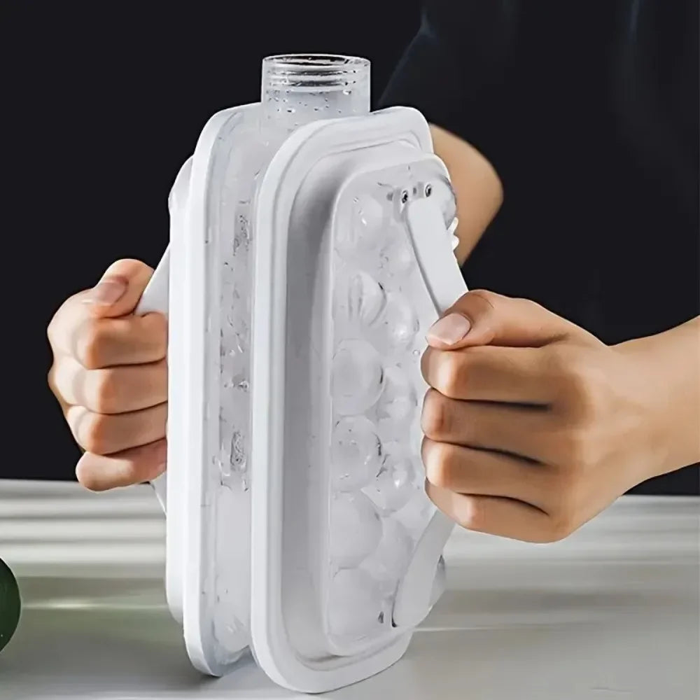 2-in-1 Ice Ball Maker Bottle – Foldable Water Bottle with Ice Mold