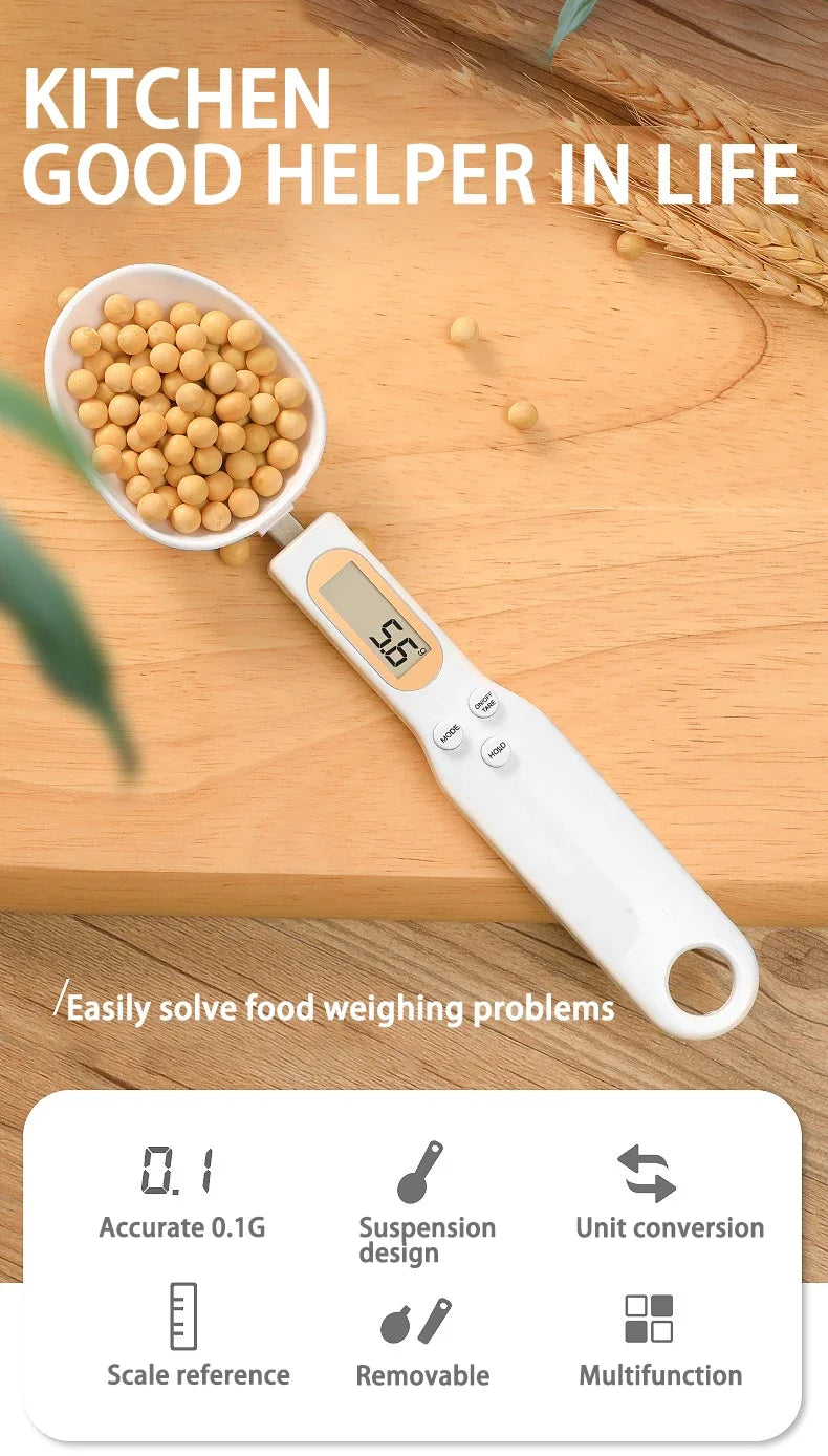Digital Measuring Spoon Scale – Precise Kitchen Tool for Coffee, Sugar & Spices