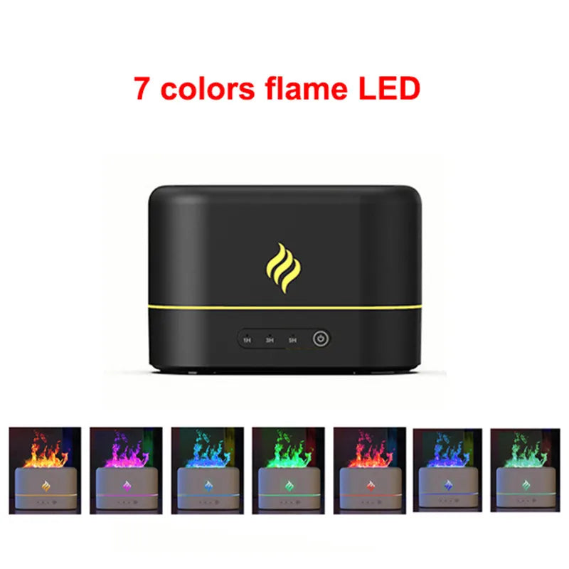 7-Color Fire Flame Humidifier & Aroma Diffuser with LED | USB