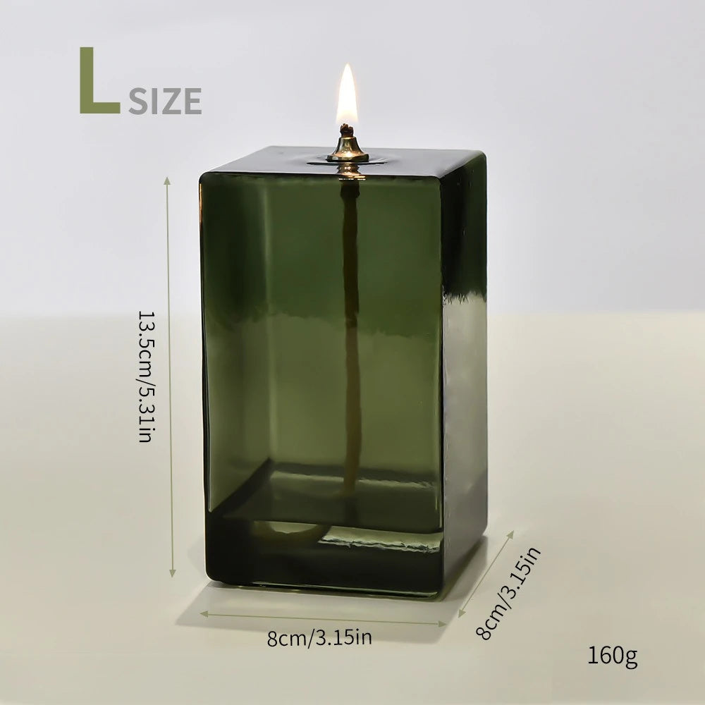 Glass Candle Holder – Decorative Oil Lamp for Home