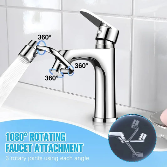 1080° Swivel Faucet Extender with Splash Filter – Dual & Single Flow Mode